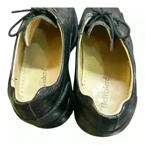 LIKE NEW Belvedere Bay Bridge Lace Up Oxford Shoes Men Size 8.5D Black Leather - Picture 9 of 16